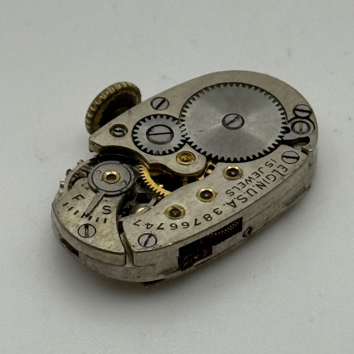 Elgin Grade 541 Model 2 Watch Movement 1940 Vintage 21/0s American Parts Repair