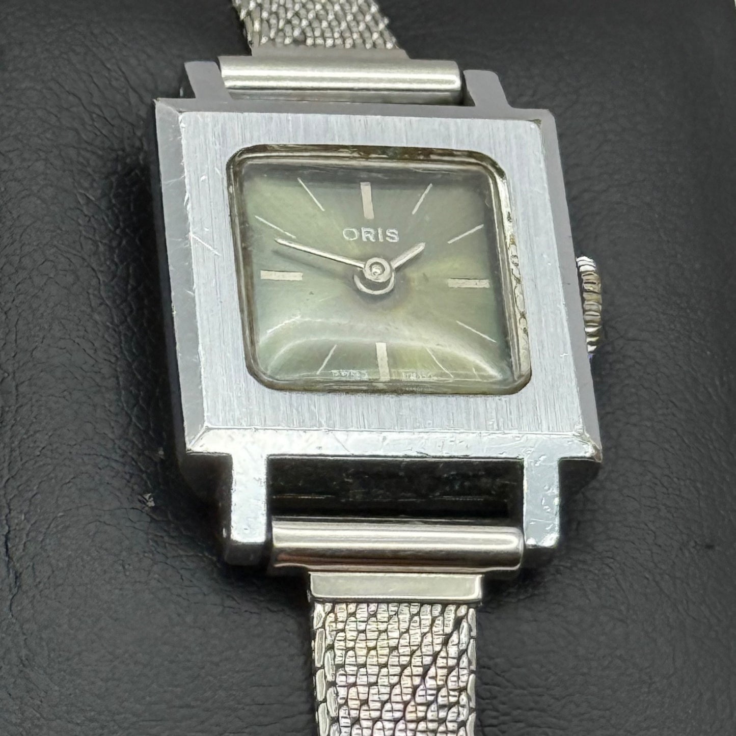 20mm 1970s Vintage Oris Green Dial Ladies Engraved Manual Wind Watch PARTS