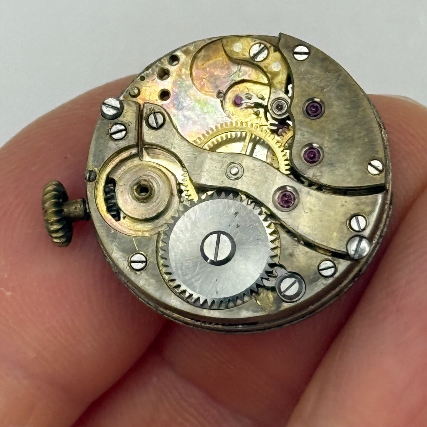 21.9mm Vintage Unidentified High Grade Trench Watch Movement Manual Wind PARTS