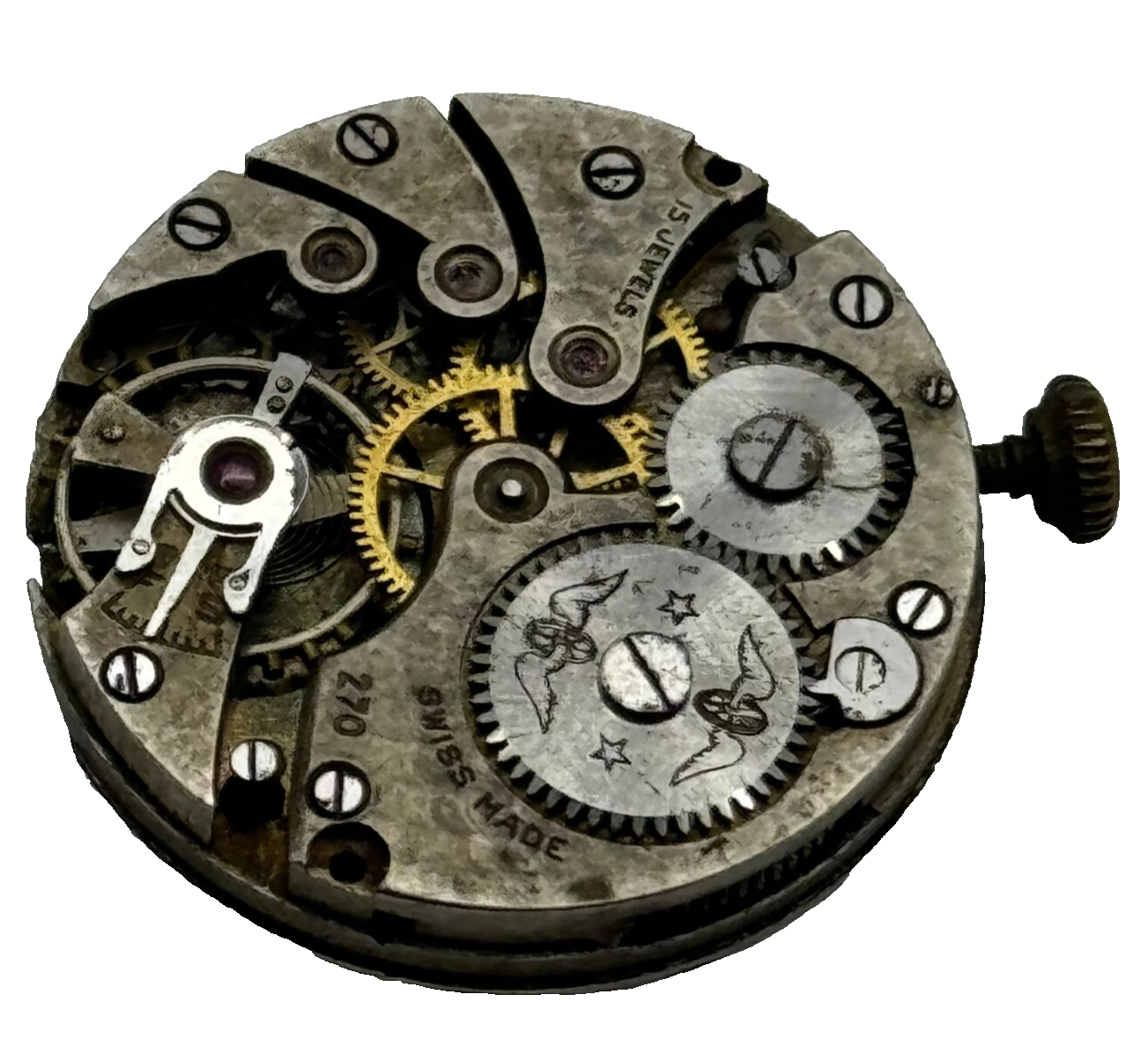 27mm Mens Rotary AS 554 Trench Watch Manual Wind 15 Jewels Movement PARTS SPARES