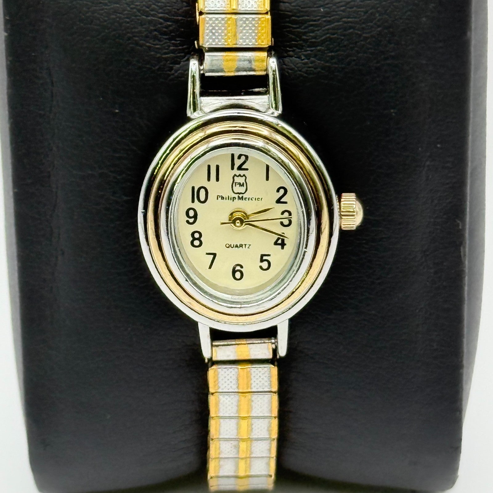 Philip Mercier Ladies Quartz Watch Two Tone Stretch Band Working 19mm