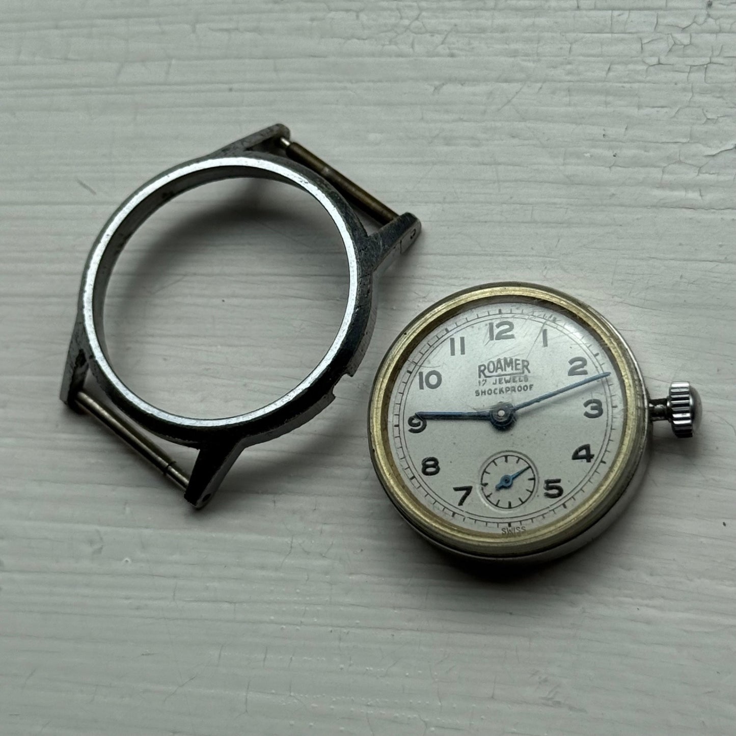 Vintage Roamer Shockproof Watch Brevete 215999 180459 Sub Secs Watch To Restore