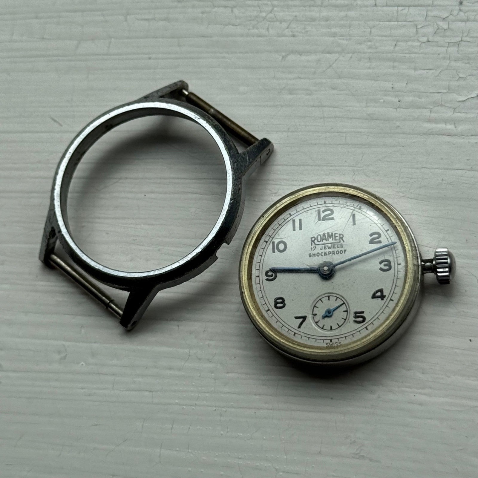 Vintage Roamer Shockproof Watch Brevete 215999 180459 Sub Secs Watch To Restore