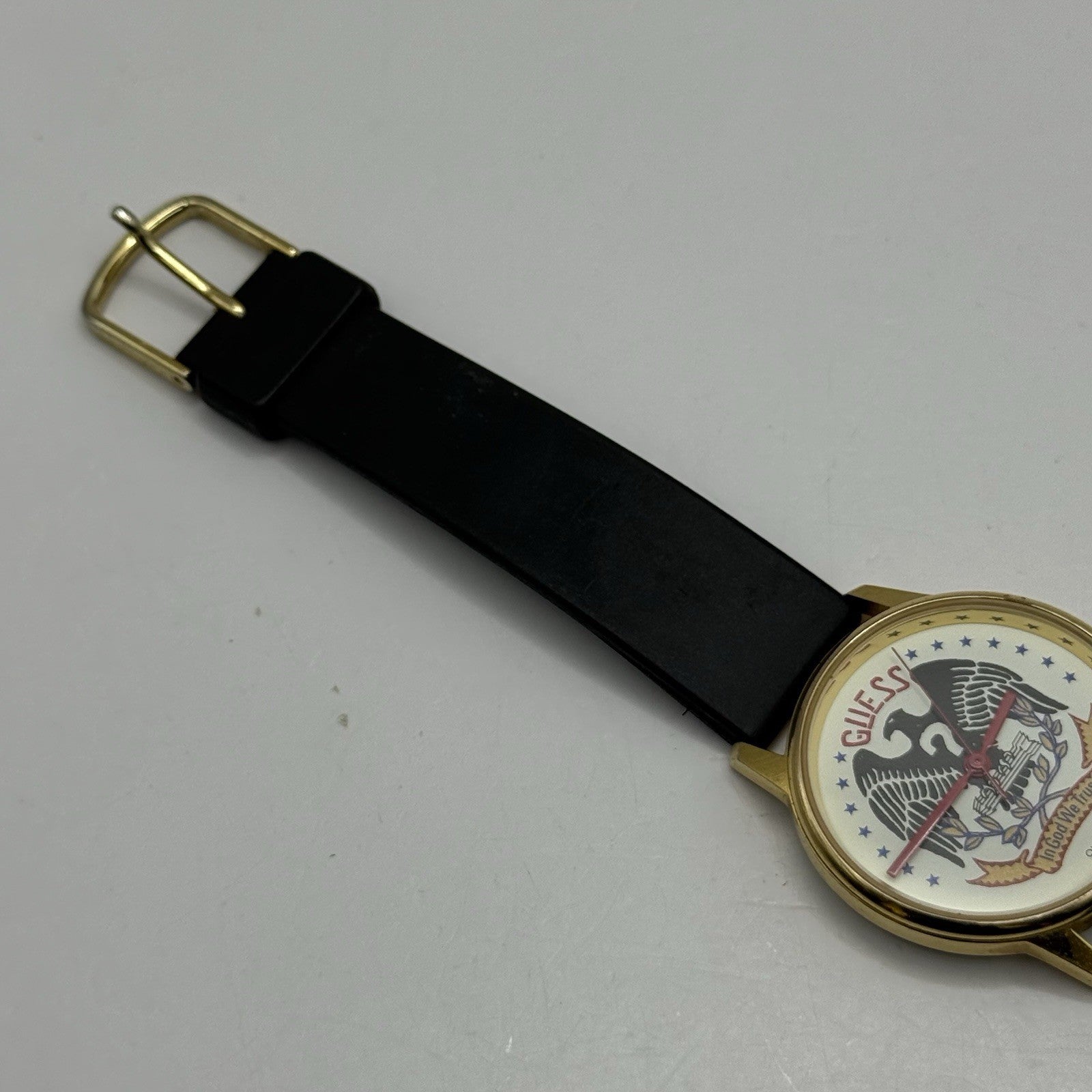 30mm Working Ladies Guess In God We Trust Hong Kong Gold Plated Quartz Watch