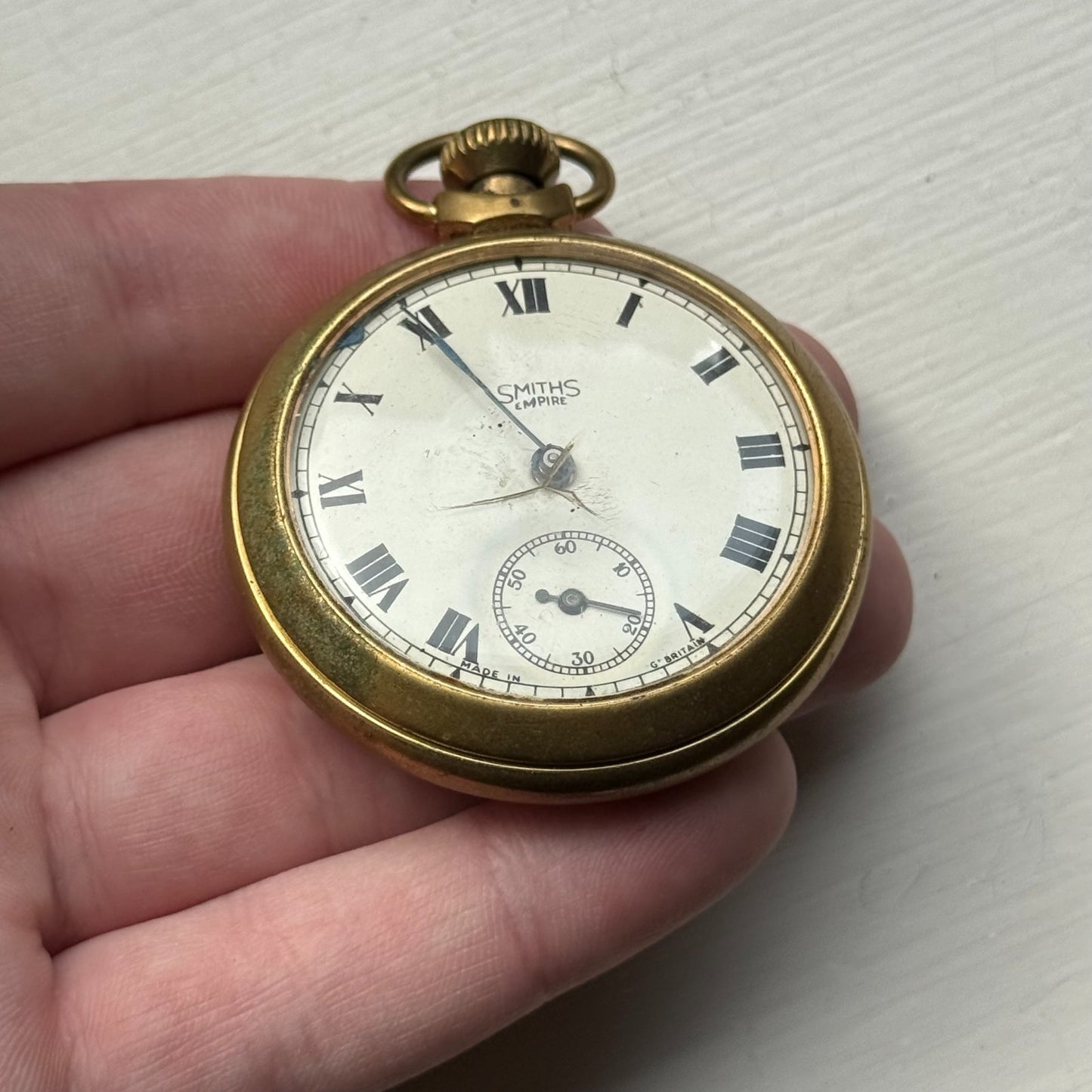 51mm Vintage Smiths Empire 609 EM Britain Made Pocket Watch PARTS REPAIR