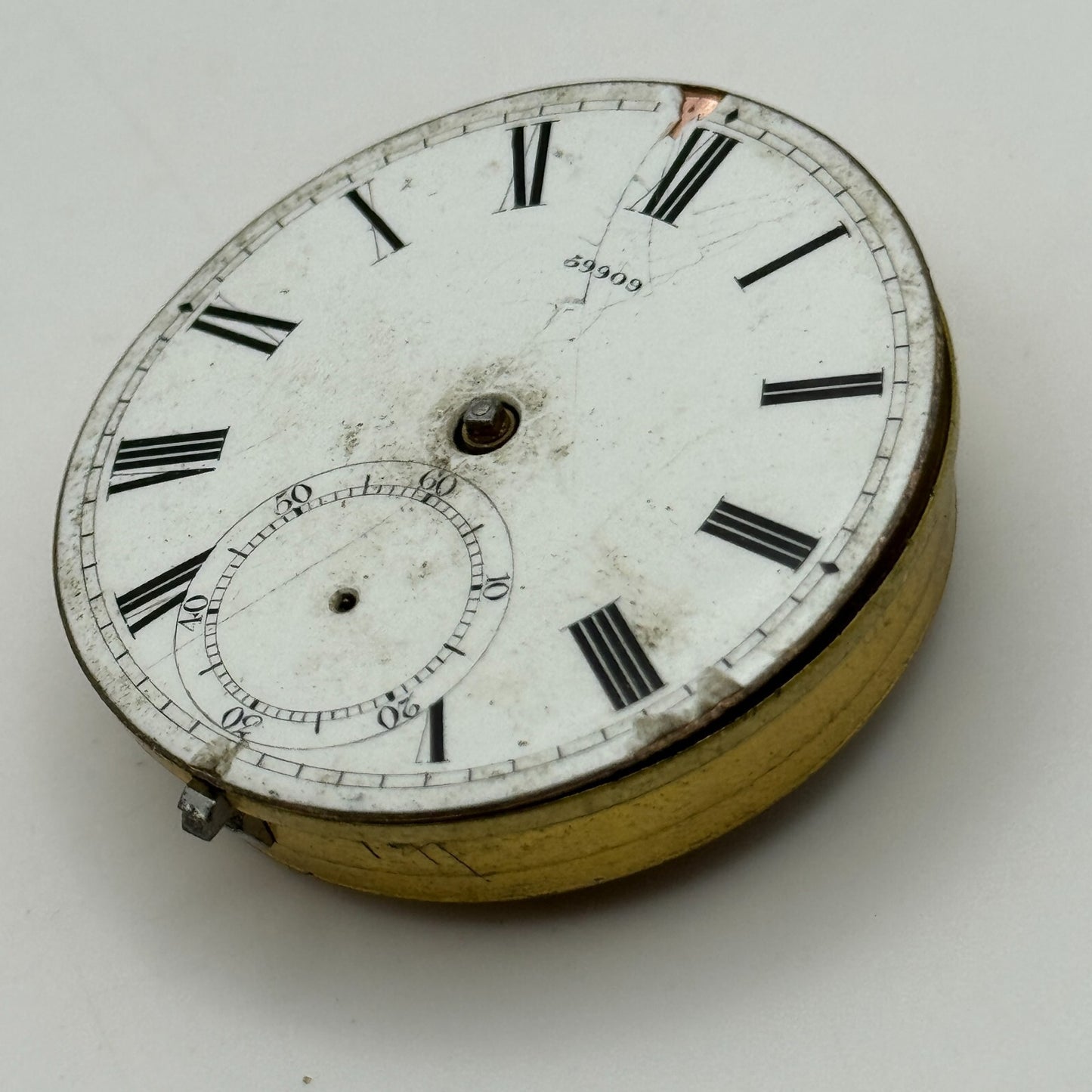 39.7mm W B Lahe Romford Antique English Fusee Pocket Watch Movement PARTS SPARES