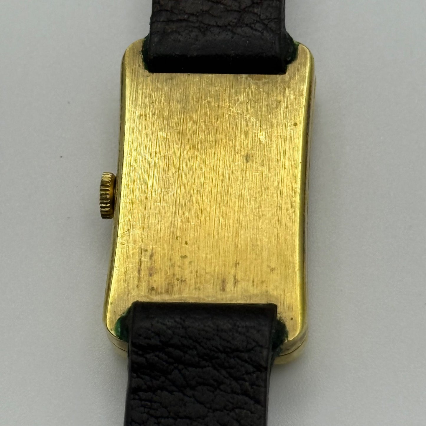 18mm Vintage Jean Renet Brown Dial 17 Jewels Manual Wind Watch PARTS / REPAIR