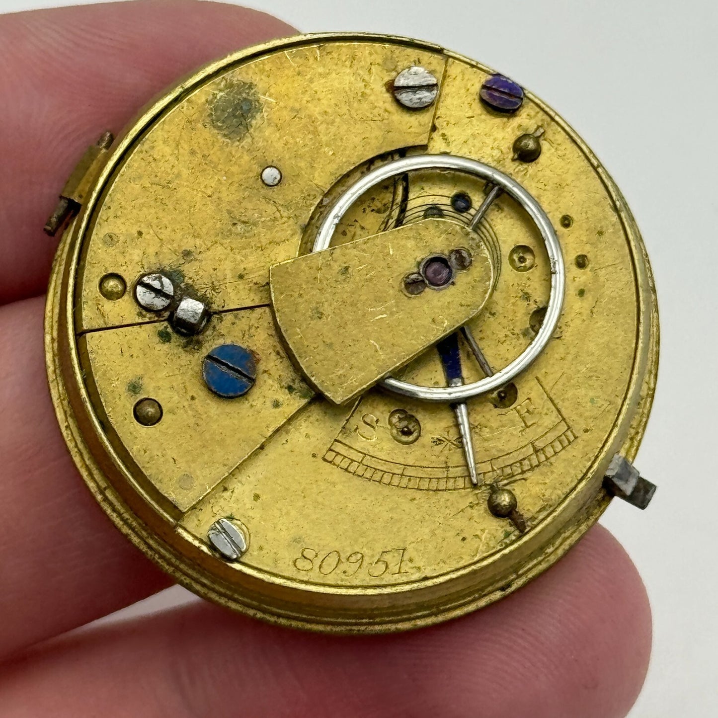 35.8mm Antique Key Wound Pocket Watch Movement PARTS REPAIR SPARES