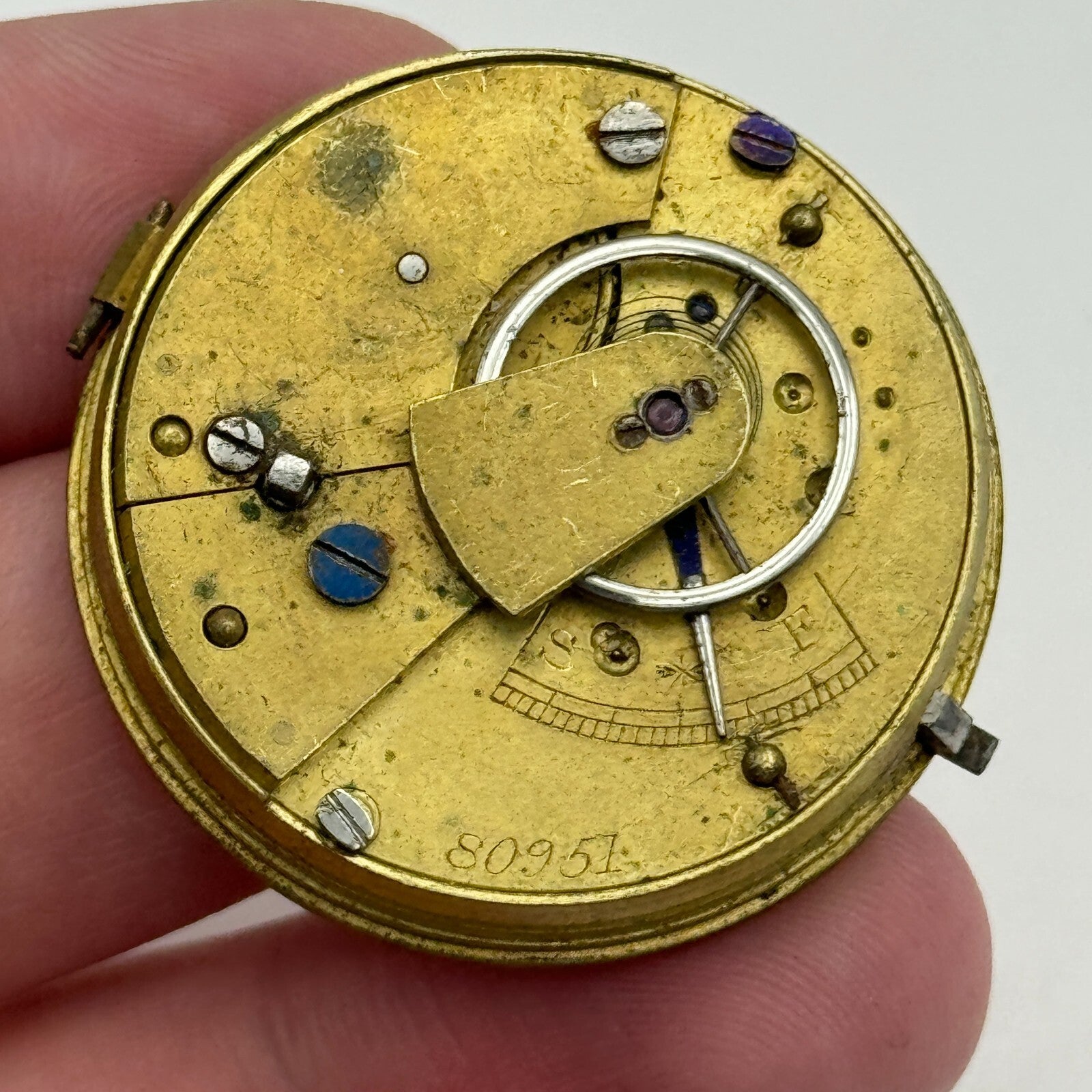 35.8mm Antique Key Wound Pocket Watch Movement PARTS REPAIR SPARES