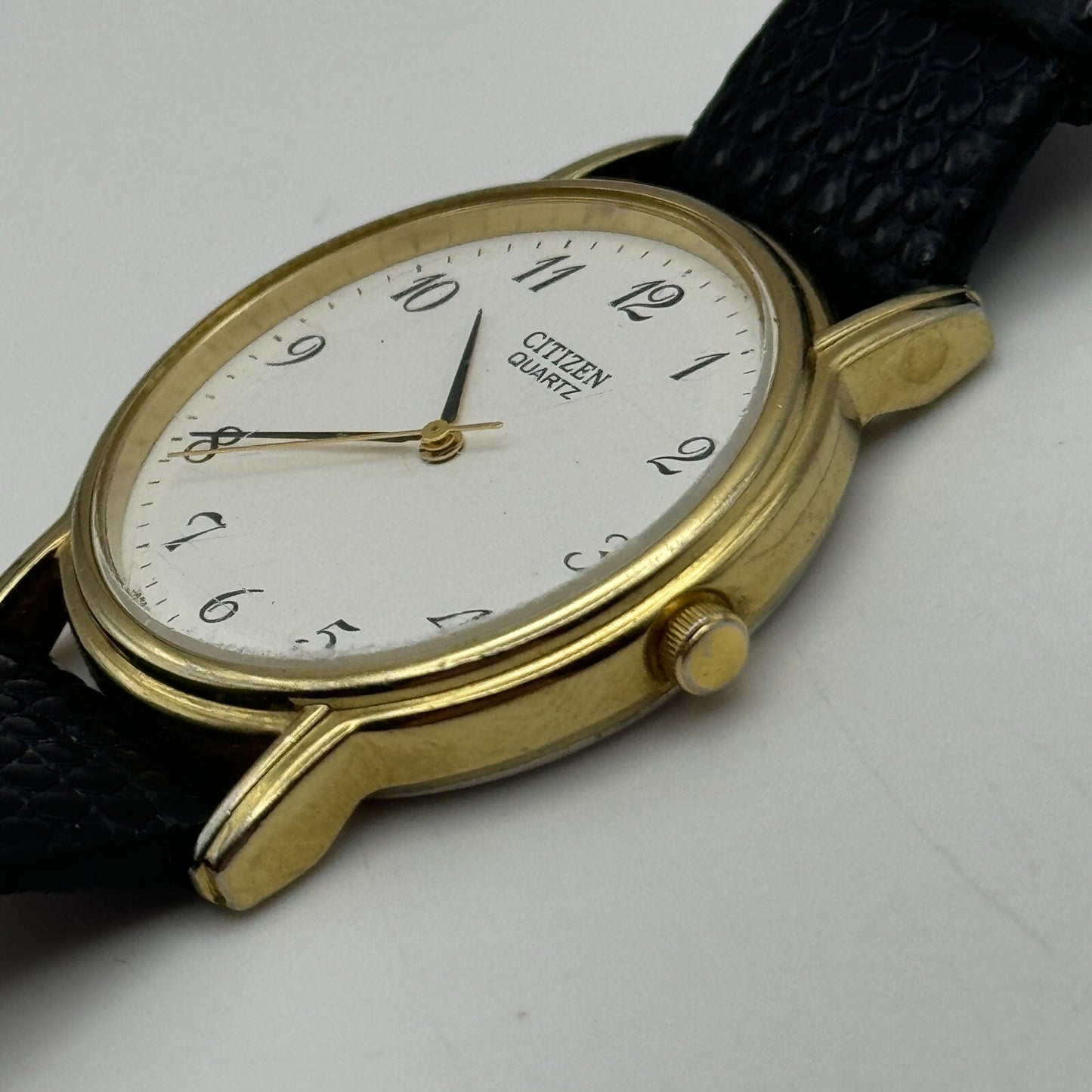 33mm Working Citizen 6031-S018161 White Dial Quartz Watch New Battery 8.5 Inches