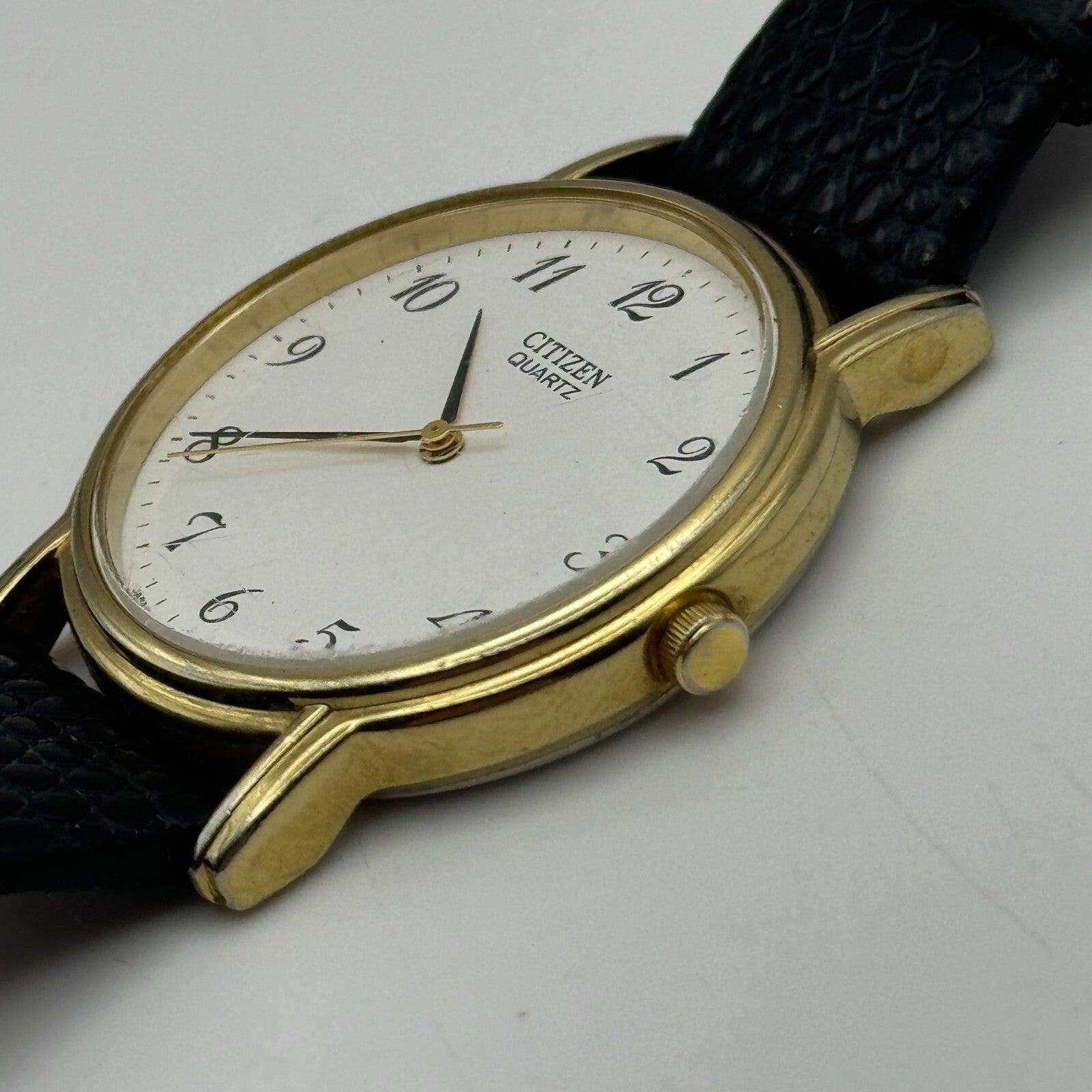 33mm Working Citizen 6031-S018161 White Dial Quartz Watch New Battery 8.5 Inches