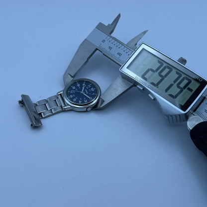 Lorus Quartz Fob Nurse Watch Blue Dial Stainless Steel Japan Working 29mm