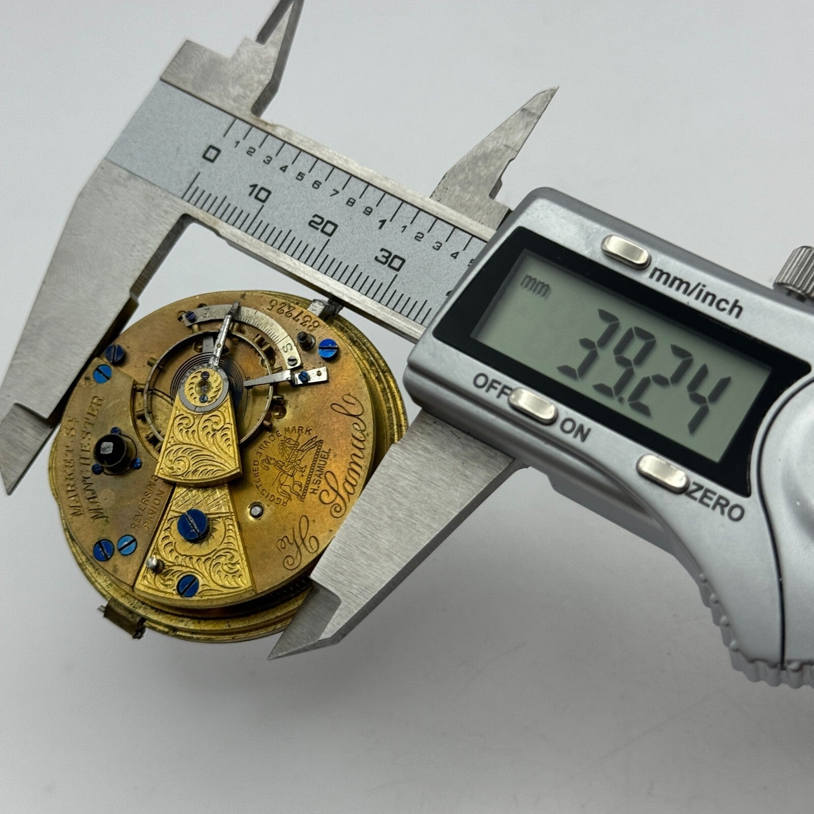 44.6mm Antique H Samuel Manchester The "Accurate" Pocket Watch Movement PARTS