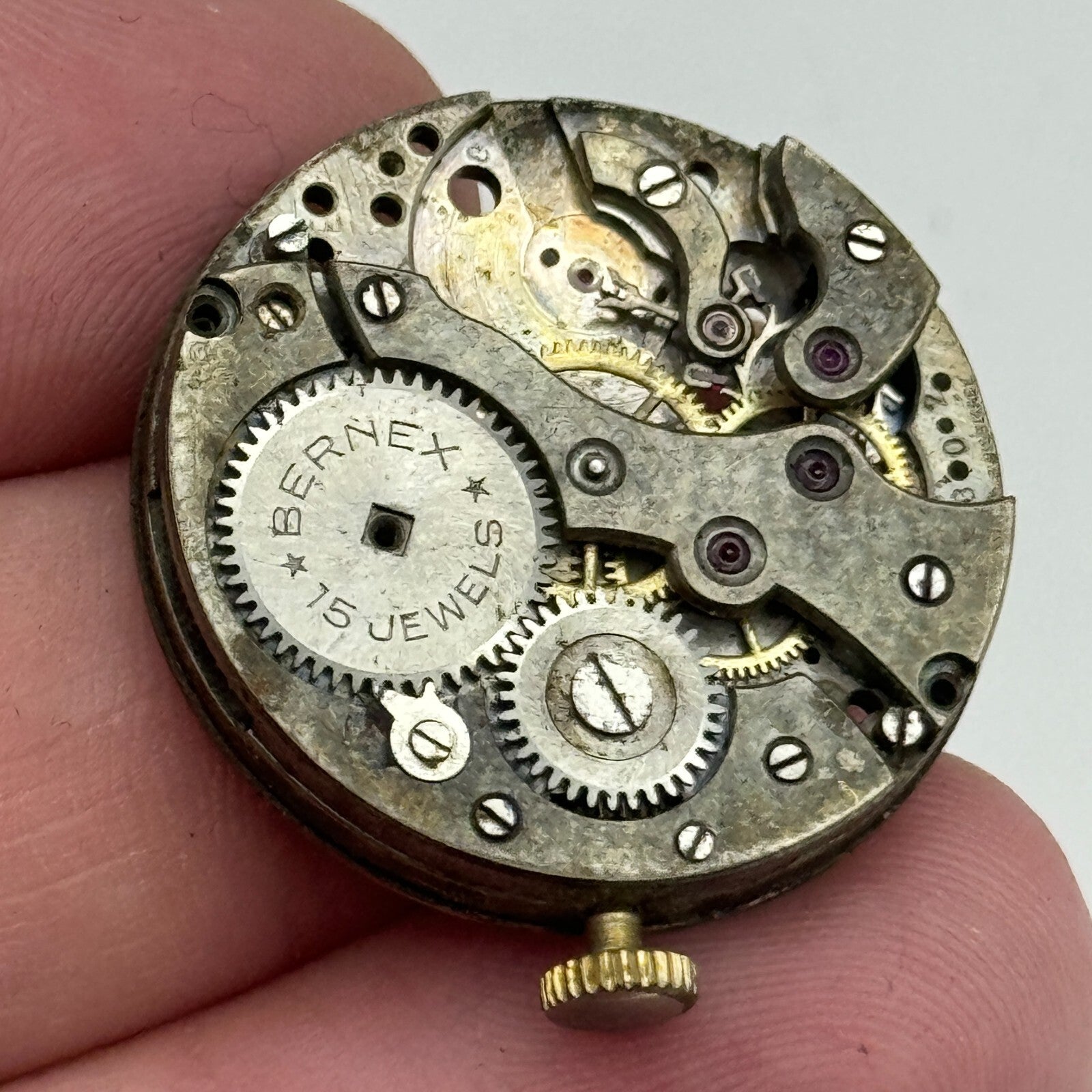 27.1mm Men's Bernex FHF 15 Jewels Trench Watch Movement Manual Wind Swiss PARTS