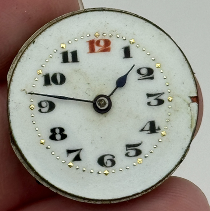 24.8mm Swiss Porcelain Dial Red 12 Trench Manual Wind Watch Movement PARTS
