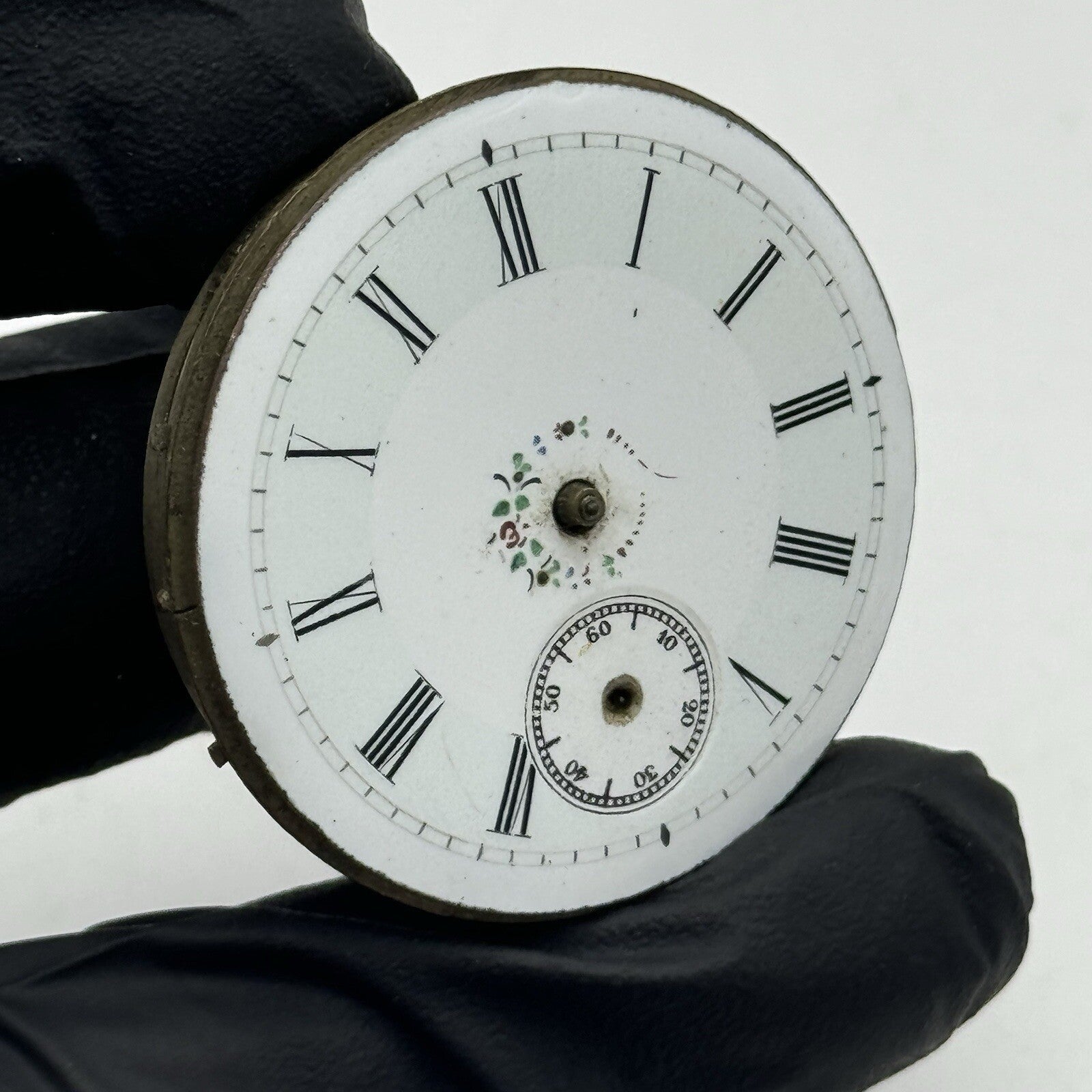 36.2mm Beautiful Patterned Dial Cylinder Pocket Watch Movement FOR PARTS