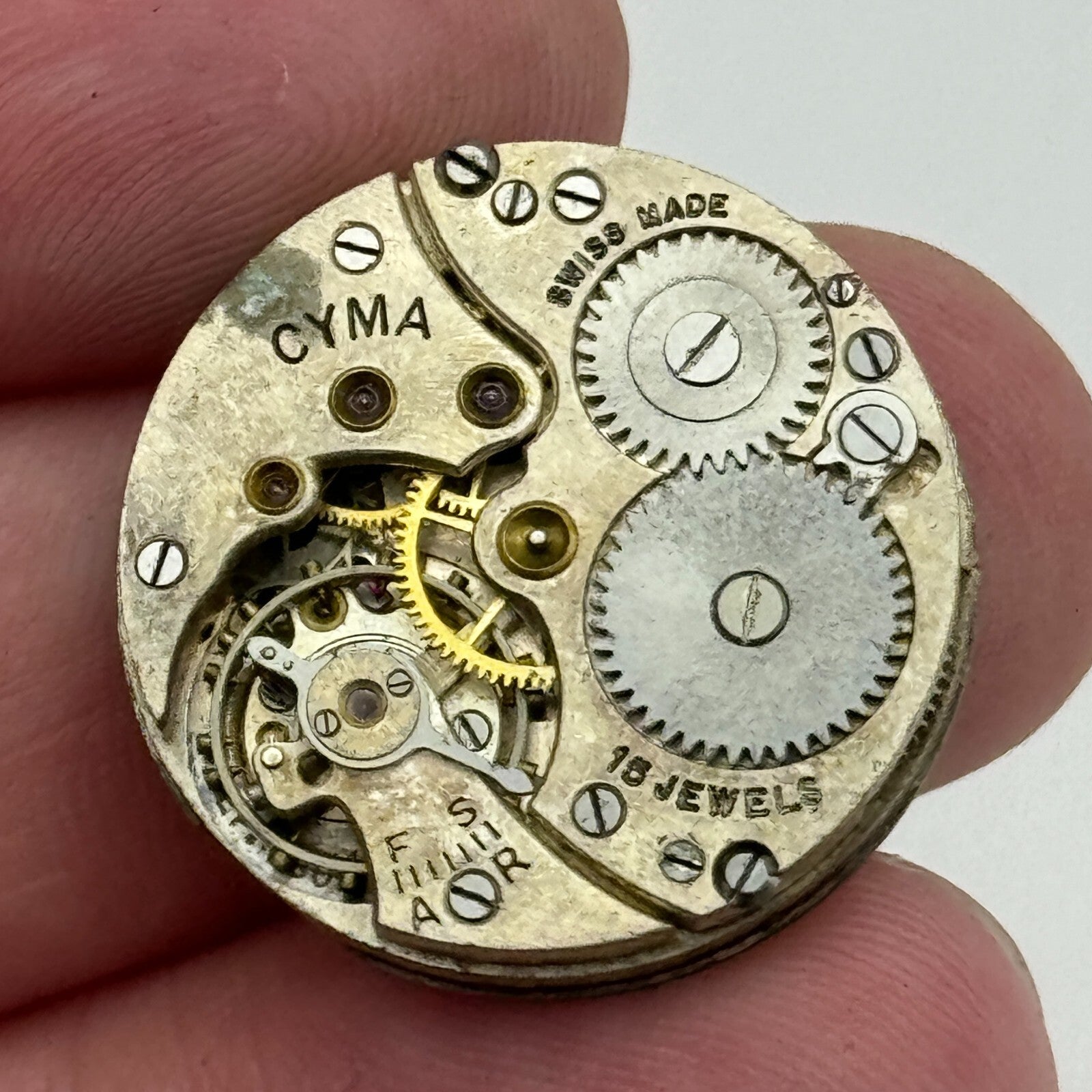 23.6mm Cyma Ref 030 Manual Wind Watch Movement Swiss Vintage PARTS SPARES