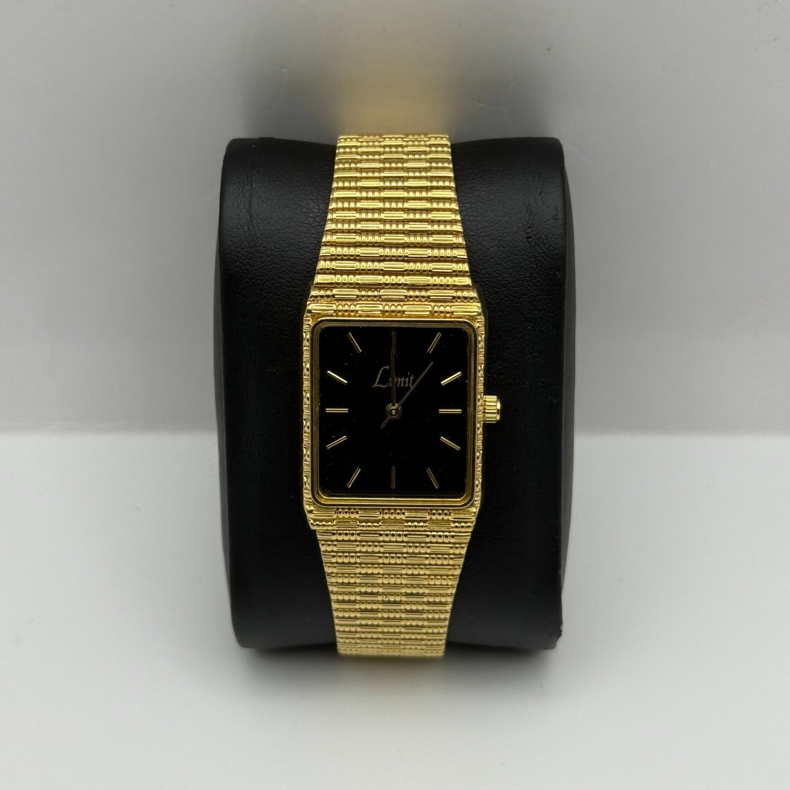 Limit Ladies Quartz Watch Black Dial Gold Tone Bracelet 24mm PARTS REPAIR
