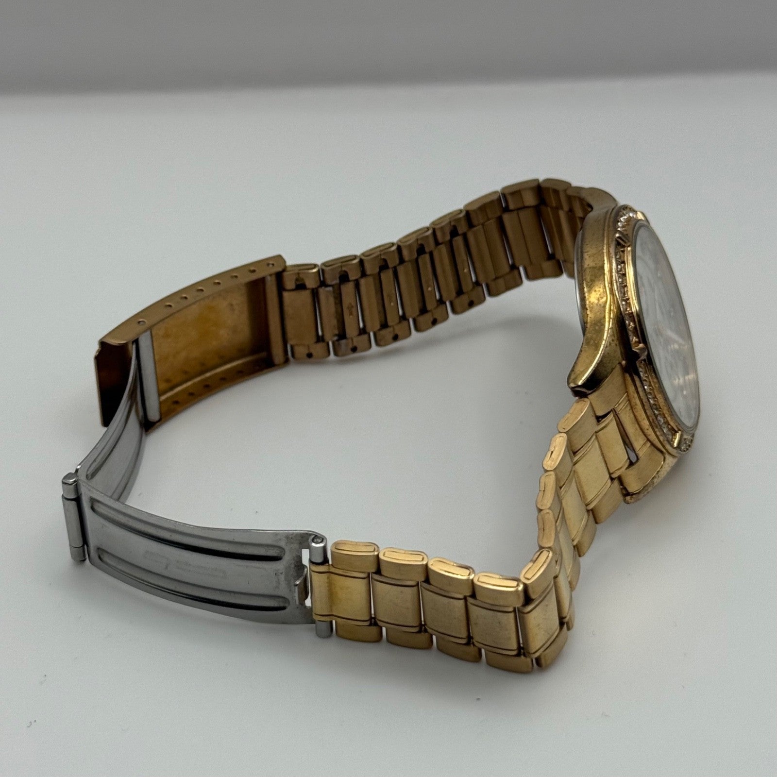 Sekonda 3 Dial Watch Rose Gold Tone Quartz Working Ladies 37mm N4740 Bracelet