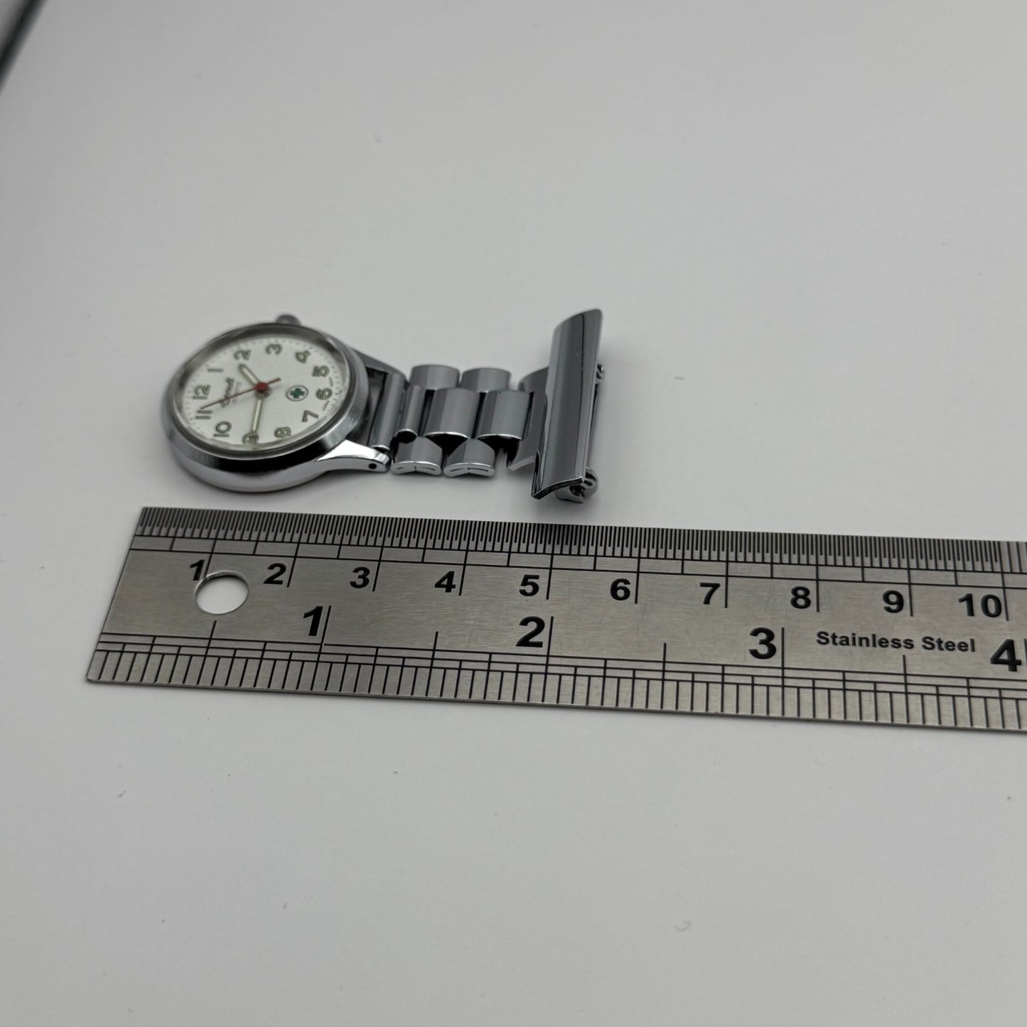 Ingersoll Nurses Fob Quartz Watch White Dial Silver Tone Japan Working 26mm