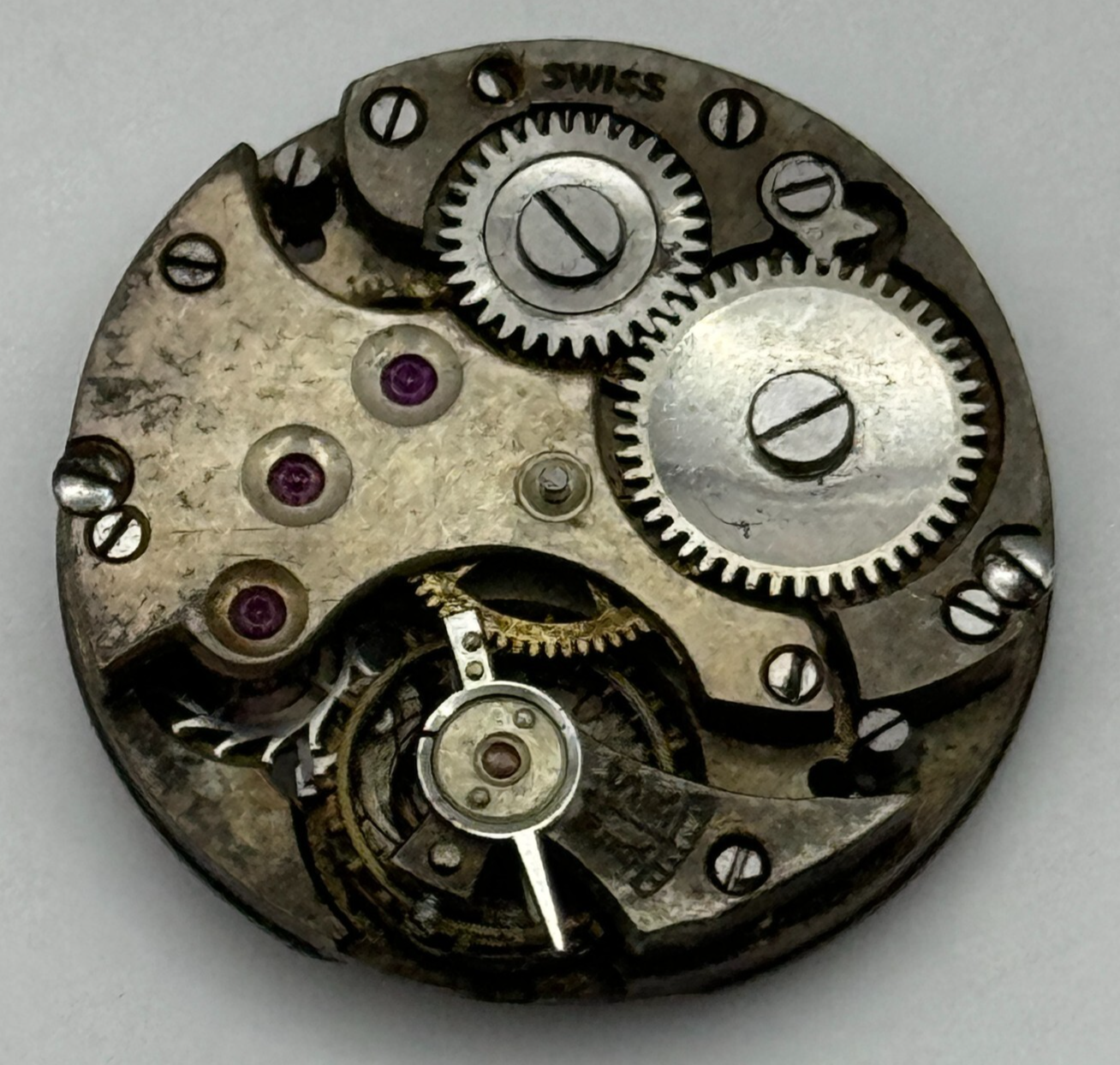 23.6mm Unidentified Cal 8028 Manual Wind Watch Movement Swiss Vintage PARTS