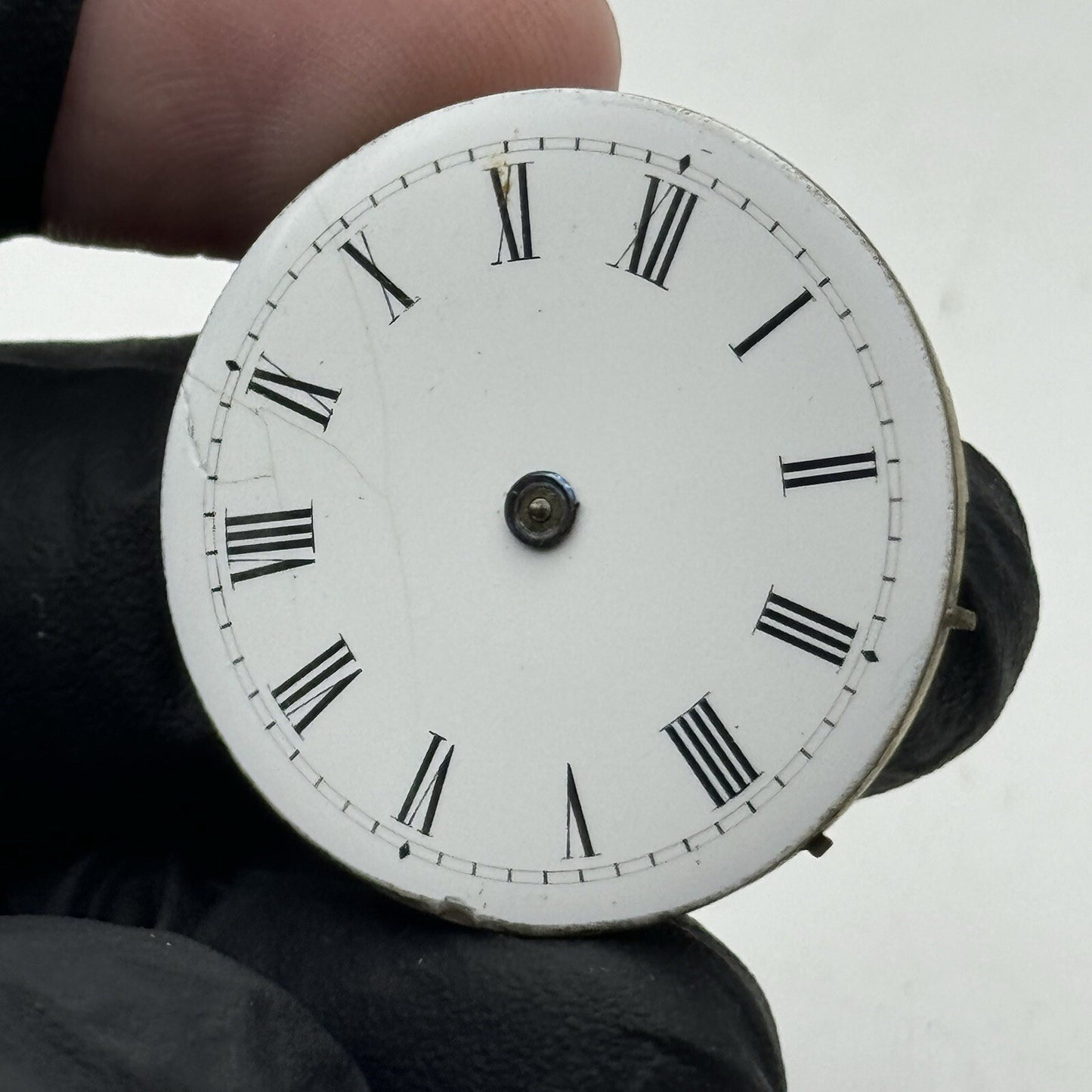31.6mm Quality White Porcelain Dial Cylinder Watch Movement FOR PARTS
