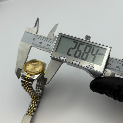 24mm Working Ladies Philip Mercier L123L Two Tone Quartz Watch 6.75 Inches