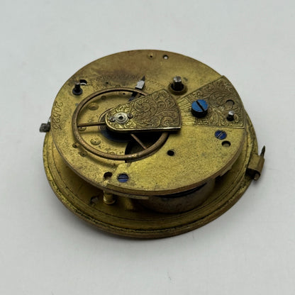 Fusee Pocket Watch Movement Antique English Key Wound Parts Repair Spares 46.4mm