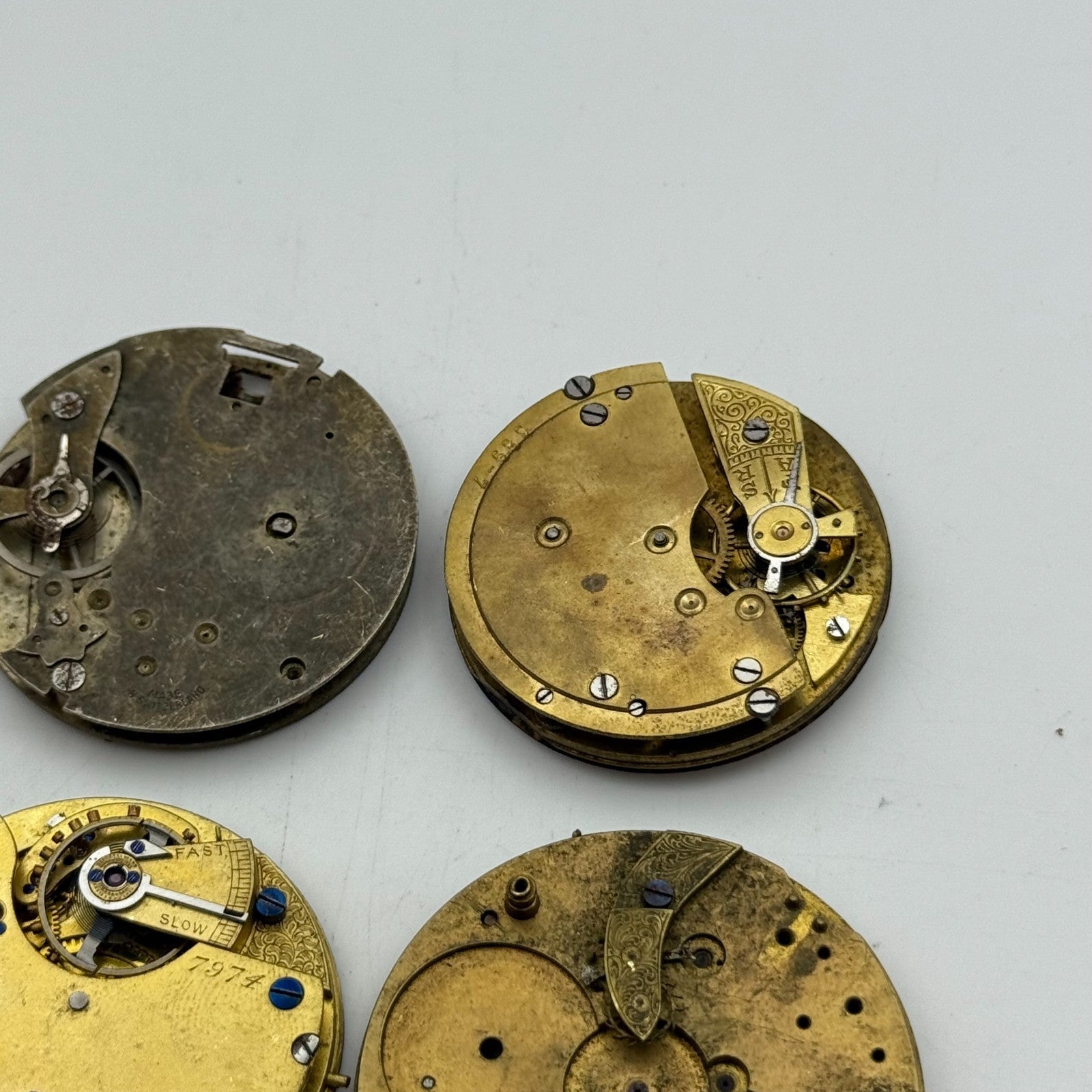 Bundle Of 6 Mixed Antique / Vintage Pocket Watch Movements PARTS REPAIR SPARES