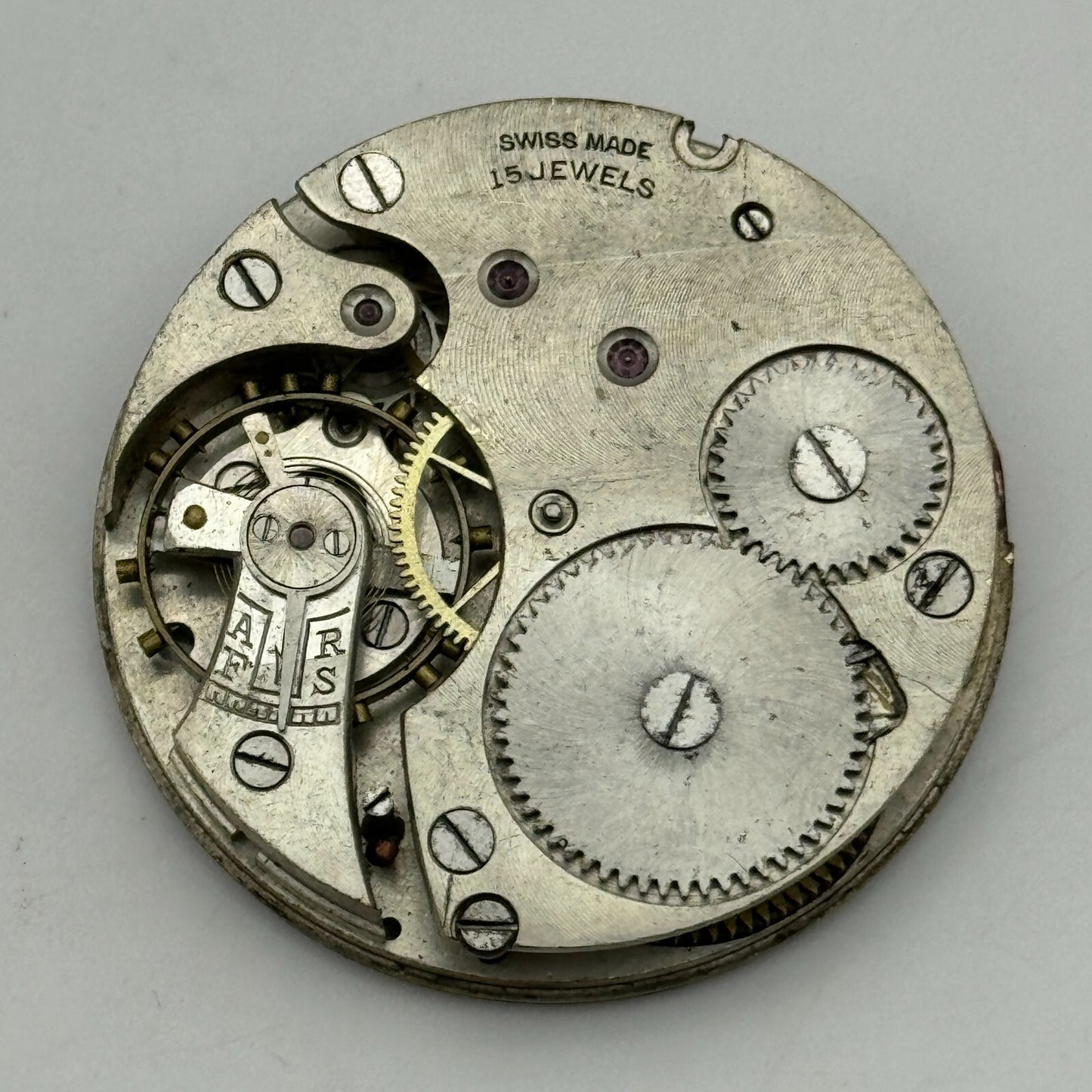 43mm Hunter 15 Jewels Swiss Balance Ok Pocket Watch Movement PARTS REPAIR