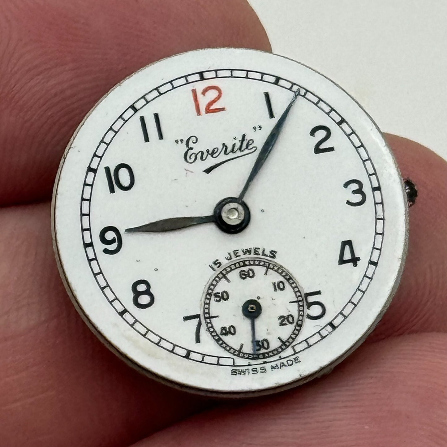 22mm Everite Record 170 Sub Seconds Manual Wind Trench Watch Movement PARTS