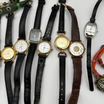 Bundle Of 15 Quartz Watches Job Lot Modern / Vintage Untested Parts / Repair