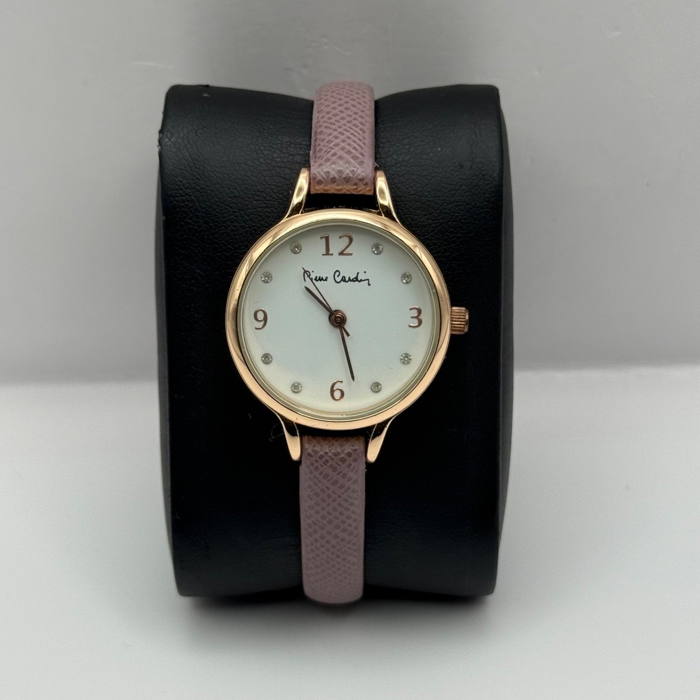 Ladies Pierre Cardin Watch Working New Battery Pink Strap Quartz 28mm