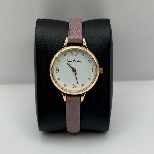 Ladies Pierre Cardin Watch Working New Battery Pink Strap Quartz 28mm