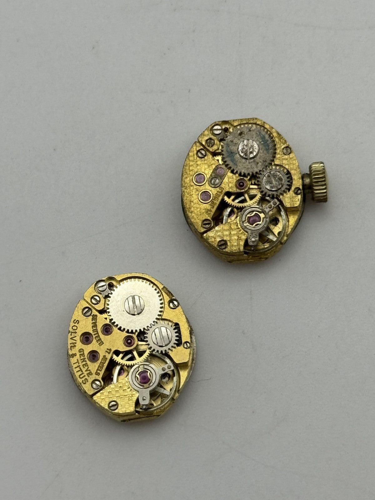 12.9mm Vintage Bundle AS 1977-2 Manual Wind Swiss Watch Movements x2 REPAIR