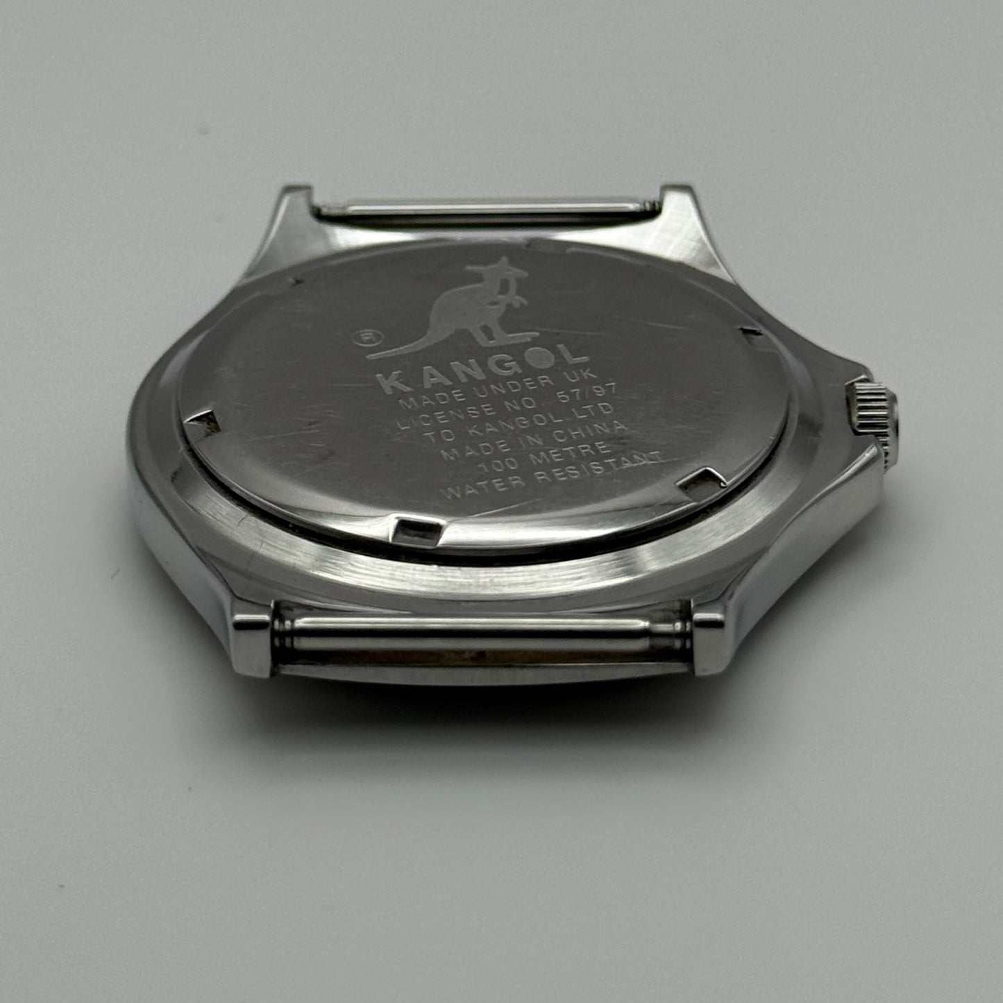 Vintage Kangol Men’s Quartz Watch Kangaroo Silver Tone 100 Metre Working 40mm