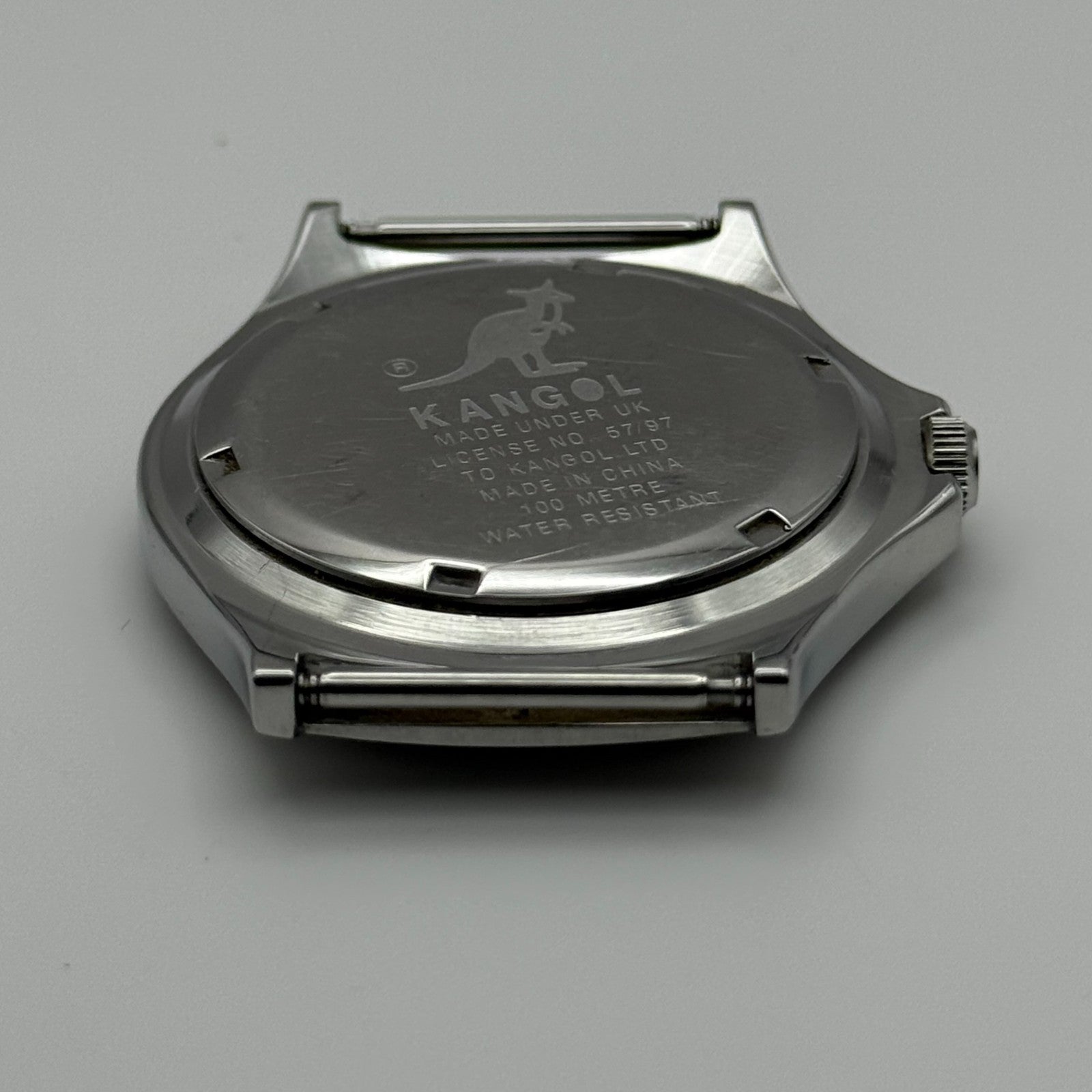 Vintage Kangol Men’s Quartz Watch Kangaroo Silver Tone 100 Metre Working 40mm