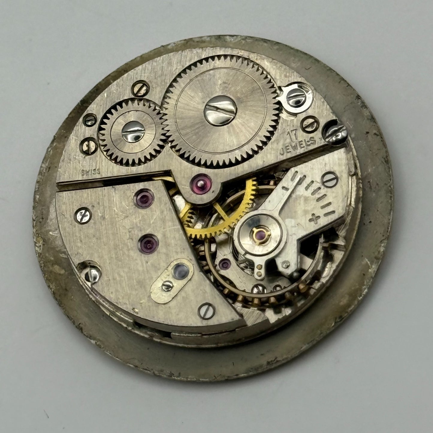 FEF 190 Watch Movement Garrard Manual Wind Vintage Swiss Parts Repair 23.5mm