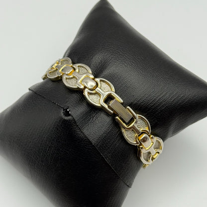 22mm Working Ladies Pelex Swiss 18k Gold Electroplated Quartz Watch 5.75 Inches