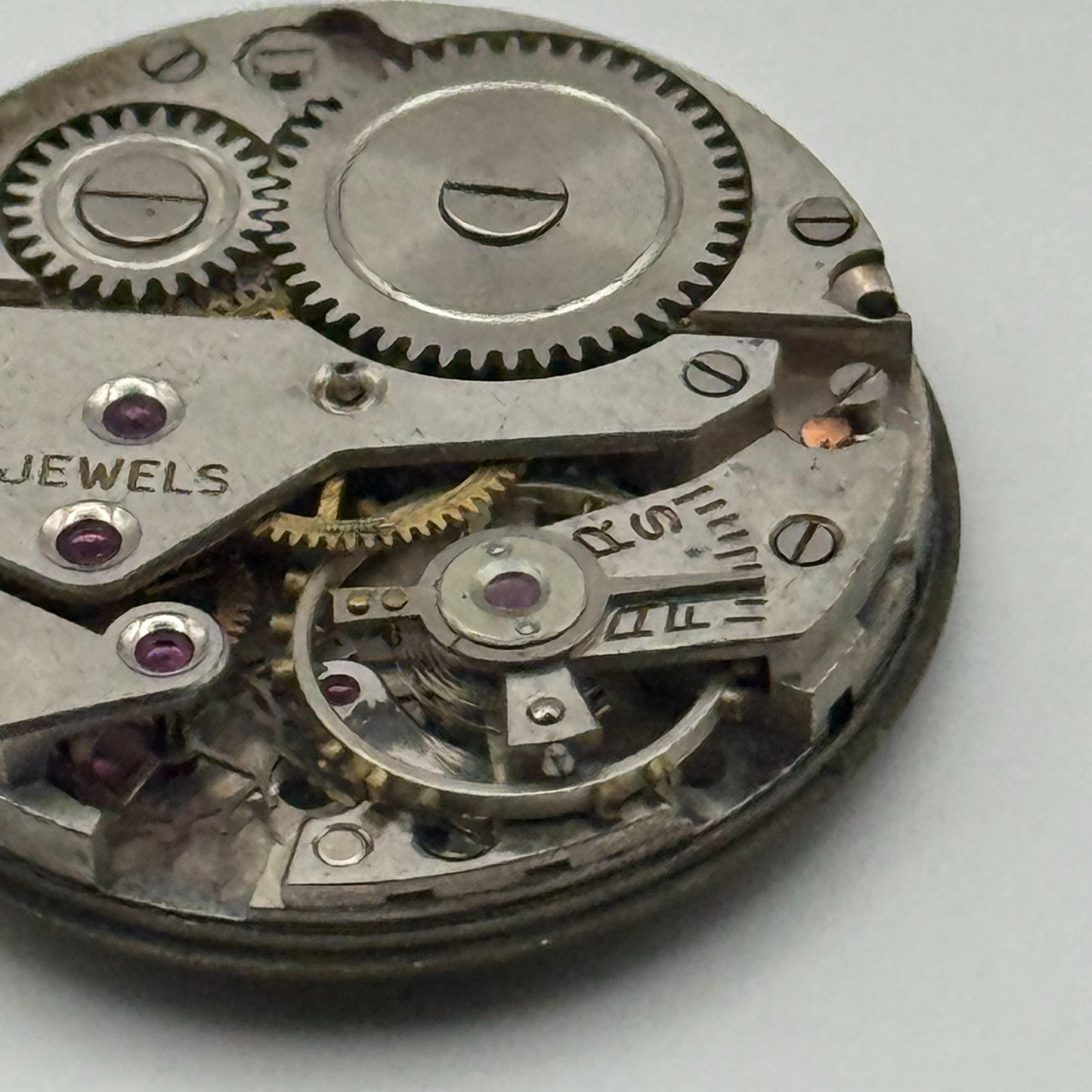 John Elkan Ltd London Watch Movement Manual Wind Vintage 15 Jewels Parts 24.4mm