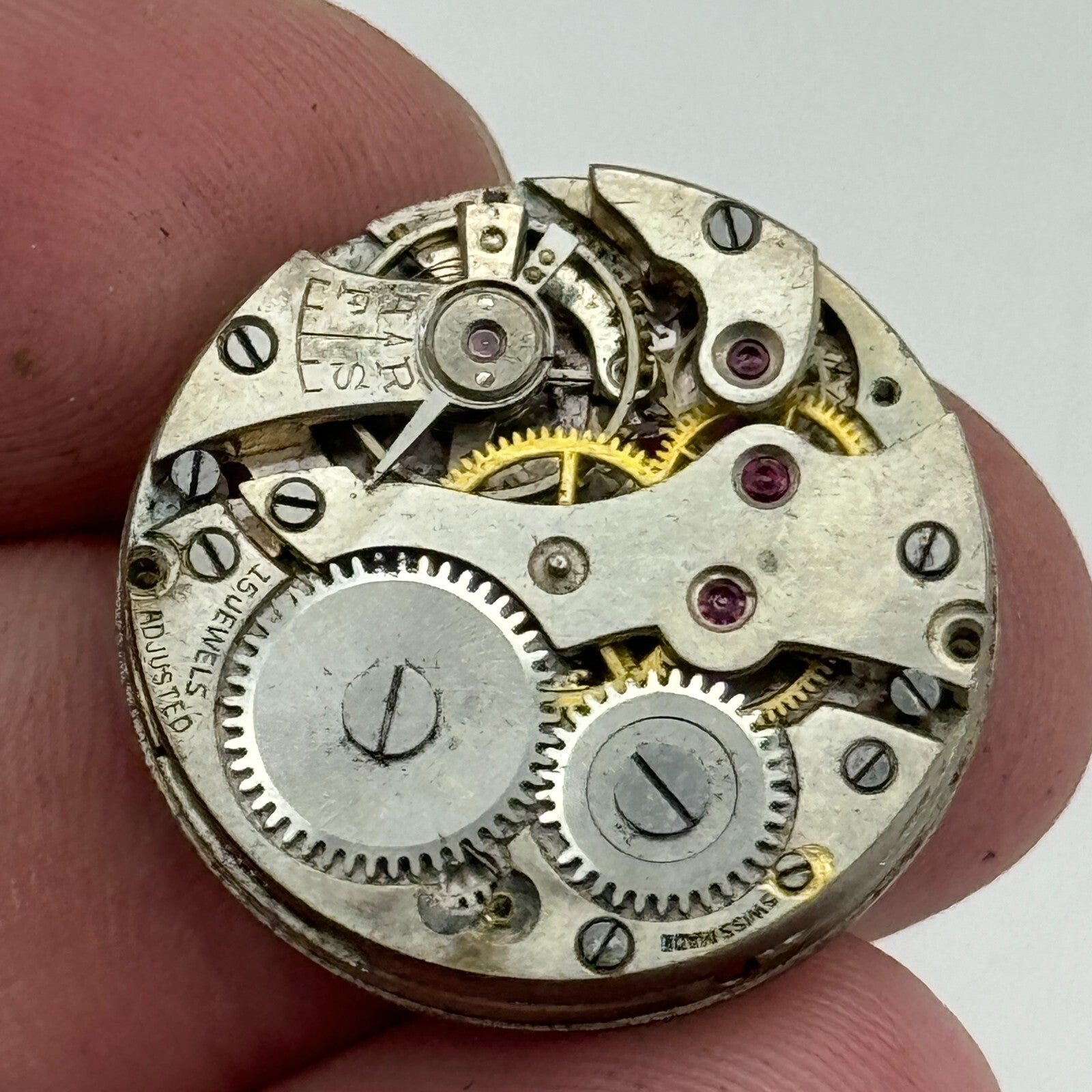 23.6mm FHF 1 Manual Wind 15 Jewels Watch Movement Swiss Vintage PARTS REPAIR
