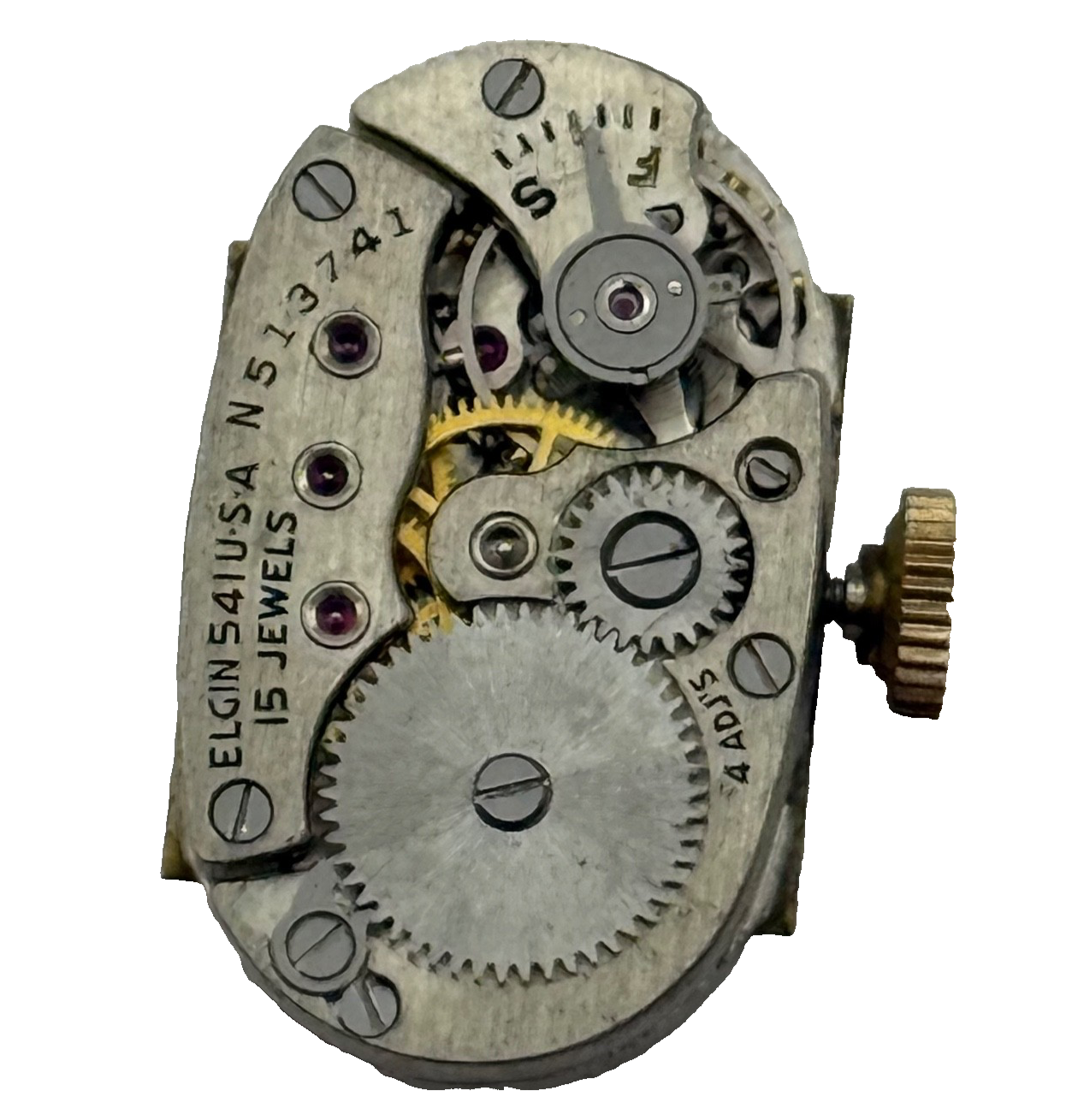 Elgin Grade 541 Model 2 Watch Movement 1951 21/0s American Parts Repair Ladies