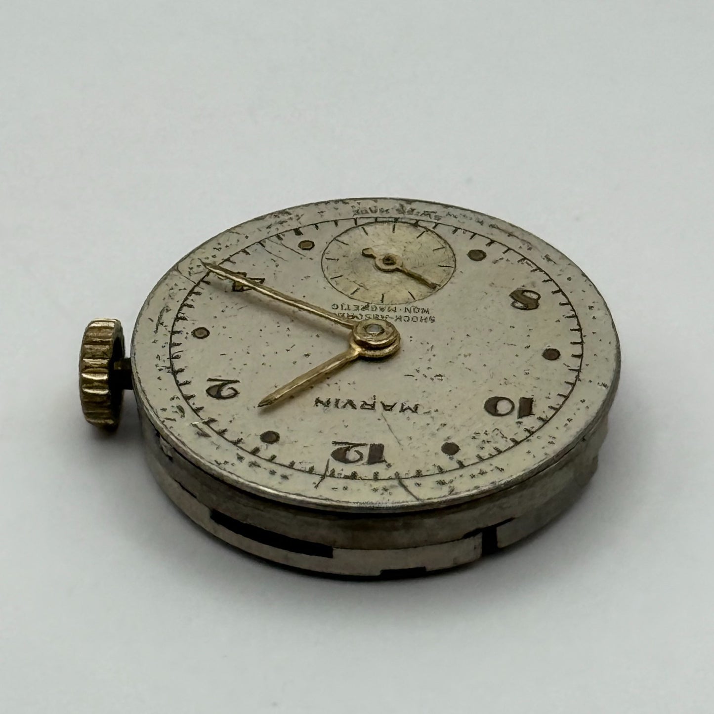 Marvin 310 Watch Movement Manual Wind Vintage Swiss 15 Jewels Parts 19.6mm