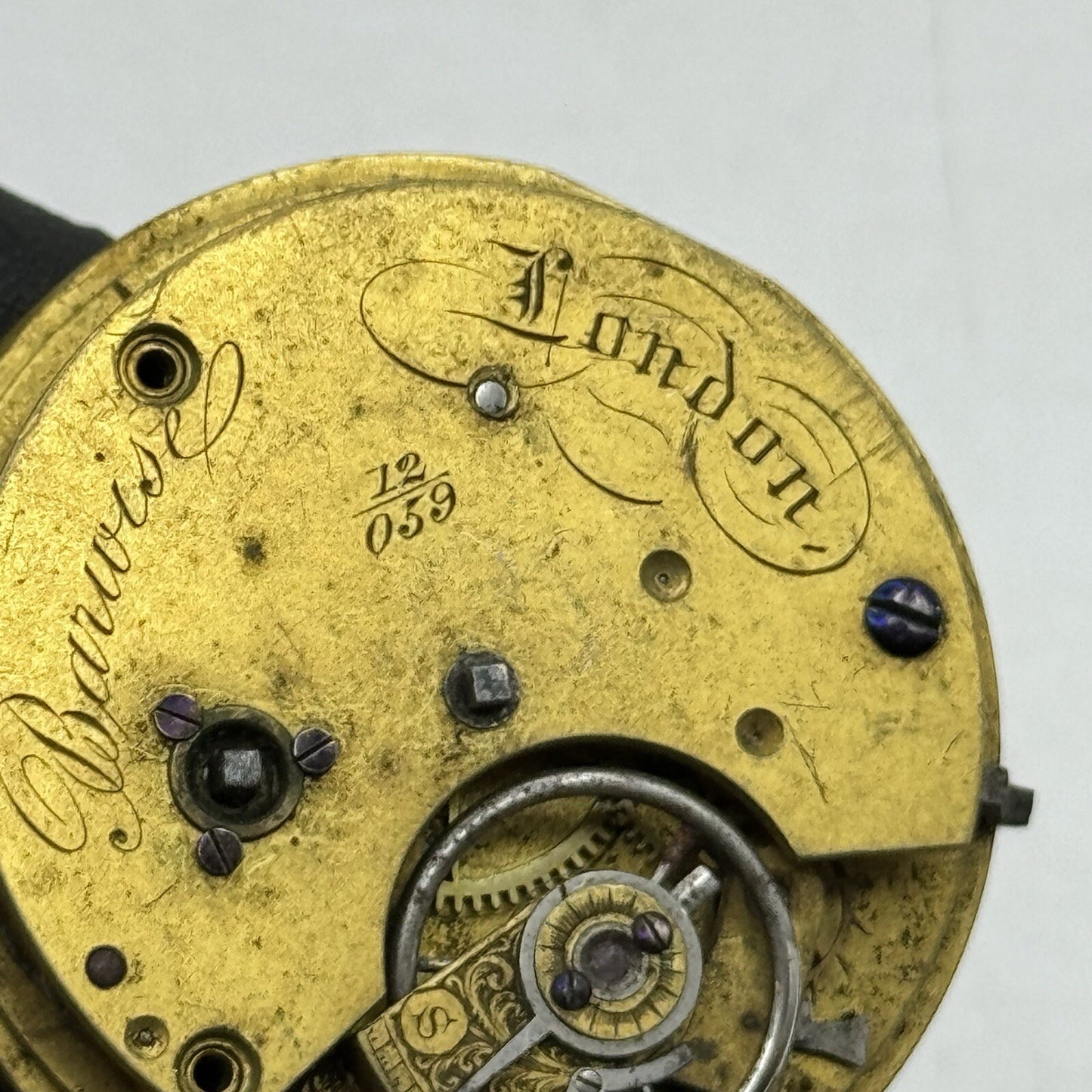 37.3mm Barwise London Antique Fusee Pocket Watch Movement FOR PARTS Repair