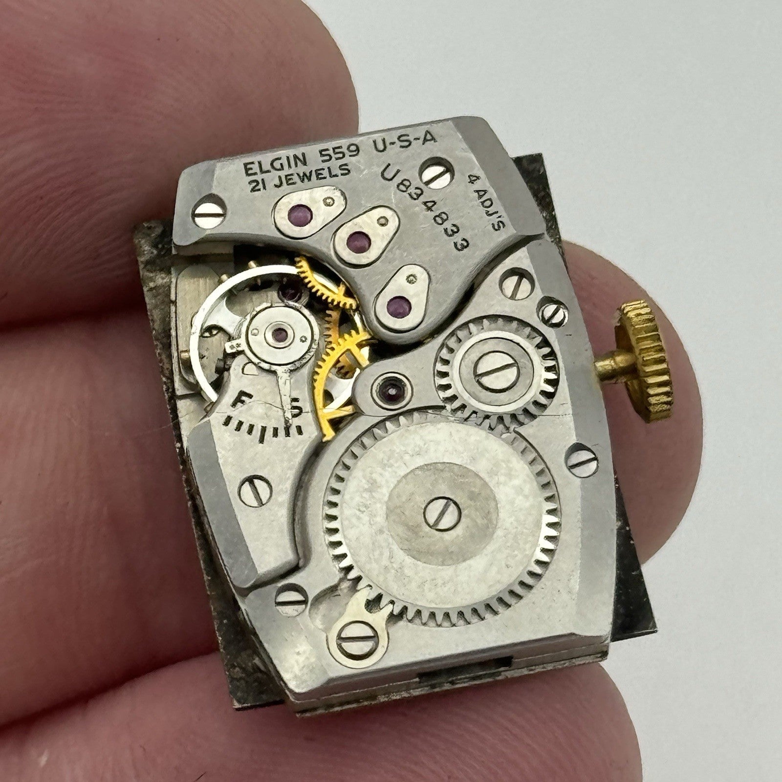15/0s Running Lord Elgin Grade 559 Model 3 American Watch Movement PARTS SPARES