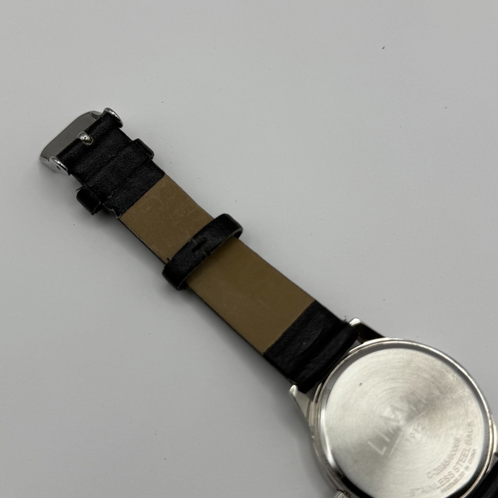 Limit 1912 Ladies Quartz Watch Silver Dial Black Strap Working 34mm New Battery