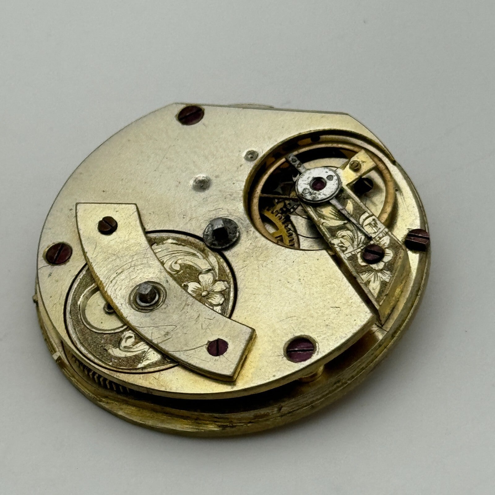 40.9mm Antique Unique Interesting Pattern Key Wound Pocket Watch Movement PARTS