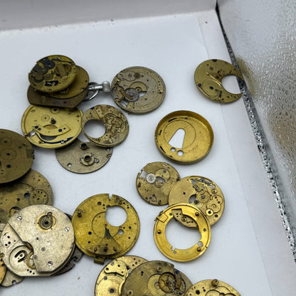 Large Bundle Of Antique Partial Pocket Watch Movements Joblot PARTS REPAIR SPARE