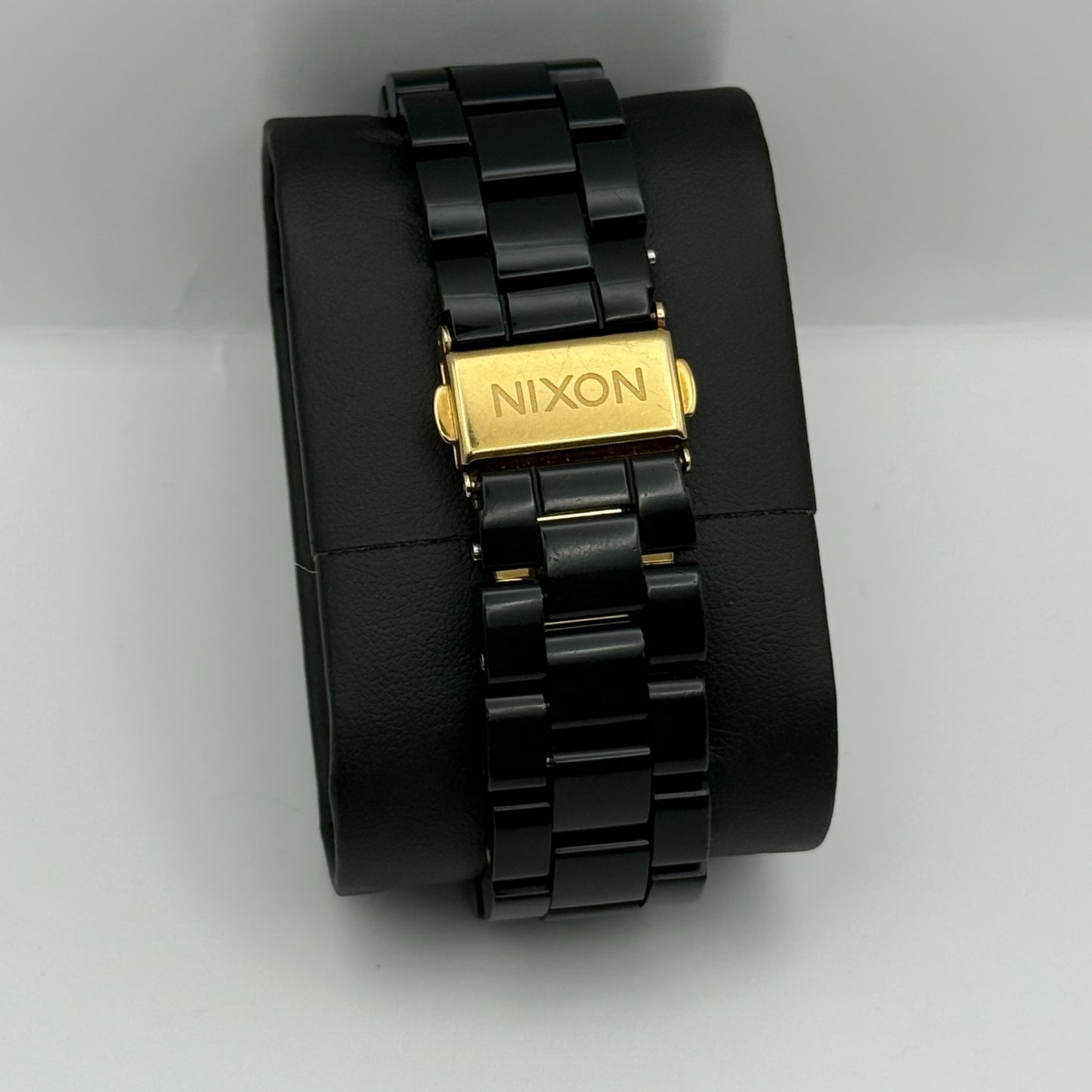 Nixon The Time Teller Acetate Men's Quartz Watch Black Japan Working 39mm