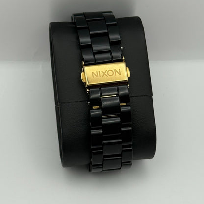 Nixon The Time Teller Acetate Men's Quartz Watch Black Japan Working 39mm